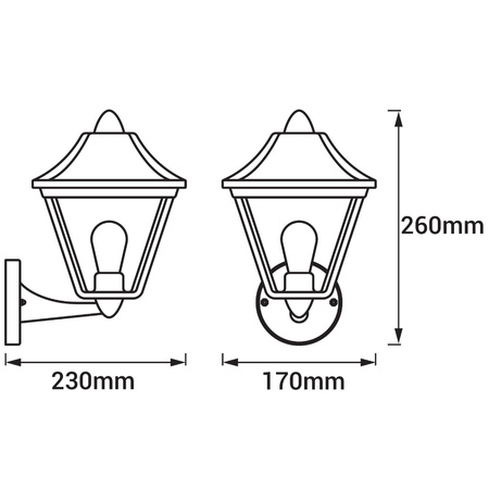 Nástěnné svítidlo. venkovní fasádní nástěnné svítidlo. E27 Endura Classic Tradition UP LEDVANCE