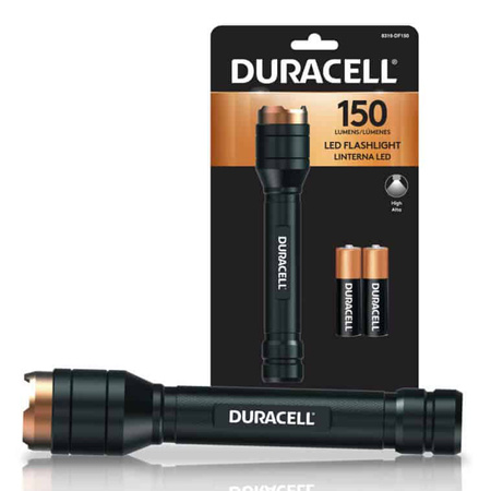 Hliníková LED svítilna Ruční taktická baterie 2xAA 150lm DURACELL