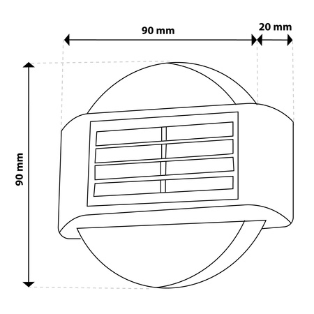 2x solární zahradní lampa LED Fasádní nástěnná lampa Top Down Kruhové svítidlo