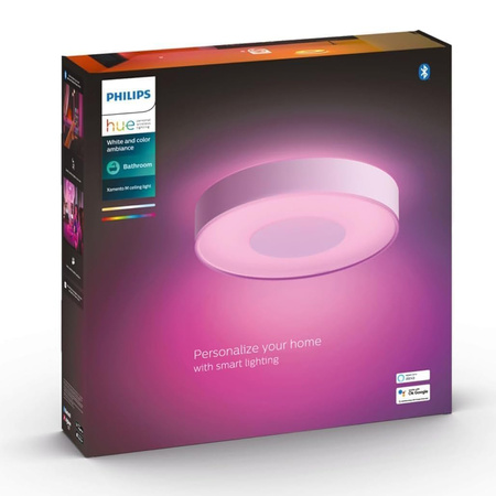 Plafond LED Xamento Povrchové stropní svítidlo do koupelny bílé 33,5W 38cm IP44 CCT RGB PHILIPS HUE Bluetooth