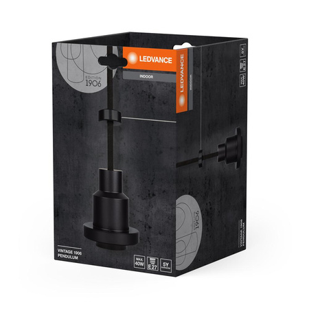 Závěsná lampa s držákem E27 20cm hliníková černá Vintage PenduLum LEDVANCE