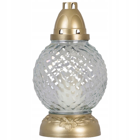 6x Skleněná svíčka s vložkou 28h Celoročně na hrob 24.5cm