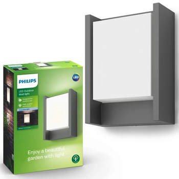Zahradní lampa LED nástěnná lampa ARBOR myGarden 6W 4000K IP44 obdélníková antracitová PHILIPS
