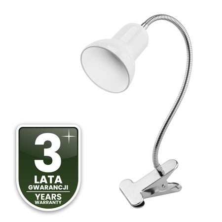 Stolní lampa stolní nastavitelná DONA školní noční světlo E27 klip bílý LUMILED