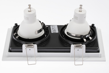 Halogenová Podhledové svítidlo 2x GU10, Nastavitelná Čtvercová Bílá GEMINUS LUMILED