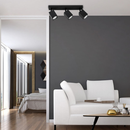 Stropní reflektorové nástěnné svítidlo 3xGU10 QUANTUS Black