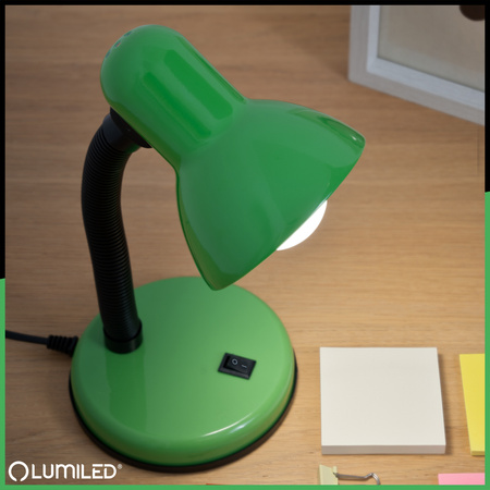 Stolní lampa Školní Noční E27, Nastavitelná Zelená LUMILED