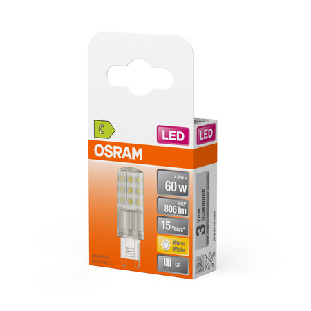LED žárovka G9 4,9W = 60W 806lm 2700K Warm 320° LED PIN Osram