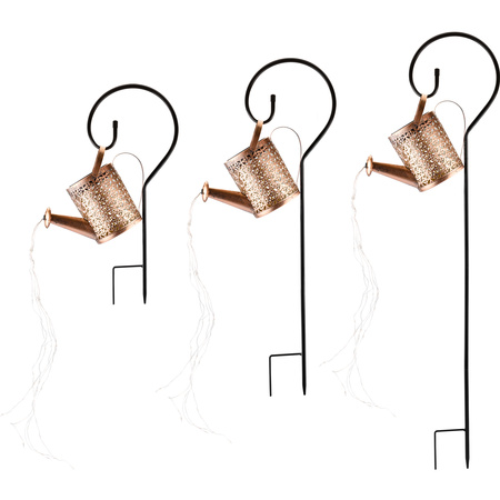 Solární LED Zahradní Lampa Zapichovací Konev ROSA Měděná IP44 3000K LUMILED