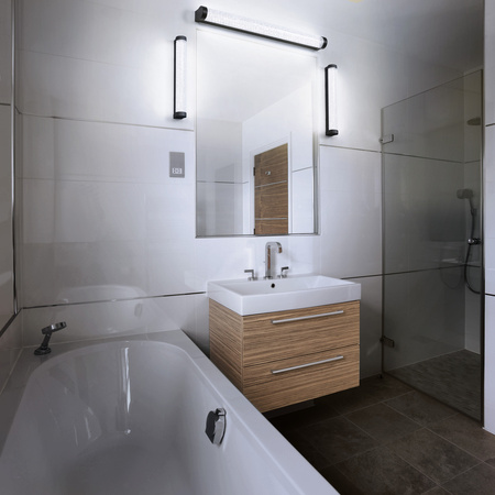 Koupelnové svítidlo LED Nástěnné svítidlo nad zrcadlo Stmívatelné 12W 1100lm CCT Černá IP44 60cm Obris Ledvance