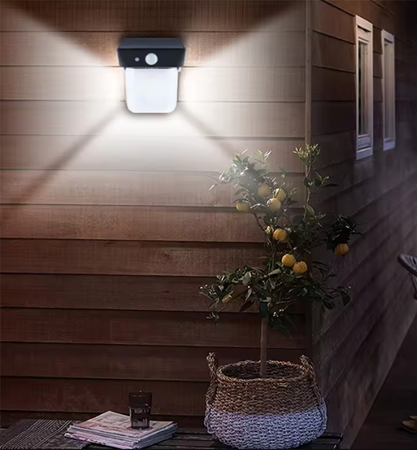 LED solární zahradní lampa Fasádní nástěnná lampa 4000K IP54 Senzor pohybu a soumraku
