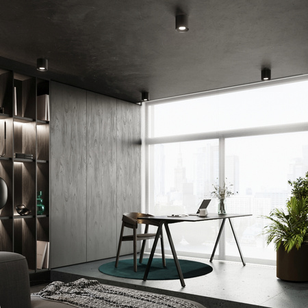 MIKA Spot Tuba GU10 Black Minimalistické stropní svítidlo SOLLUX pro povrchovou montáž