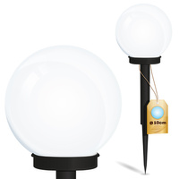 LED solární zahradní lampa s hroty. BÍLÁ KULICE. 10 cm