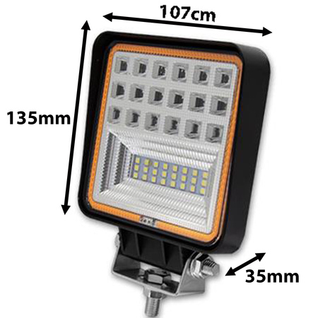 Pracovní lampa 126W LED halogenový světlomet 42 diod 10-60V DC Ukazatel směru IP67