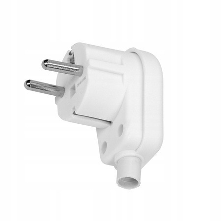 Úhlová elektrická zástrčka UNI-SCHUKO Zástrčka s uzemněním. odnímatelná bílá ORNO