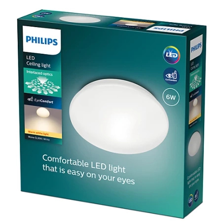 LED plafon pro povrchovou montáž MOIRE 6W 2700K 22cm bílý kulatý PHILIPS