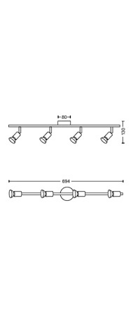 Stropní svítidlo LIMBALI 4x GU10 Nástěnné svítidlo Reflektor pohyblivý Satin PHILIPS