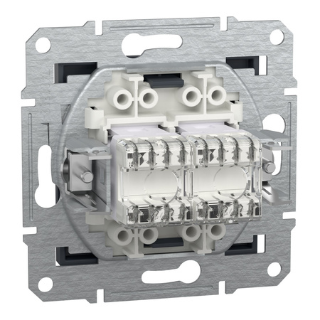 Dvojitá počítačová zásuvka 2x RJ45 Cat. 6 UTP bez rámu Asfora IP20 Anthracite