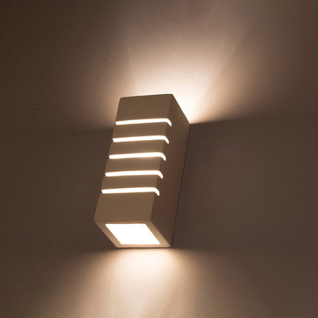 LED nástěnné svítidlo SAMIR E27 Nástěnné svítidlo Obdélníkové keramické bílé SOLLUX