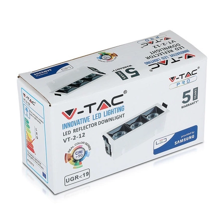 LED Spot 12W 4000K Fixed SMD SAMSUNG CHIP Obdélníkové svítidlo VT-2-12 V-TAC