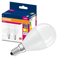 2x LED žárovka E14 P45 7W = 60W 806lm 3000K Teplá bílá 200° HODNOTA OSRAM