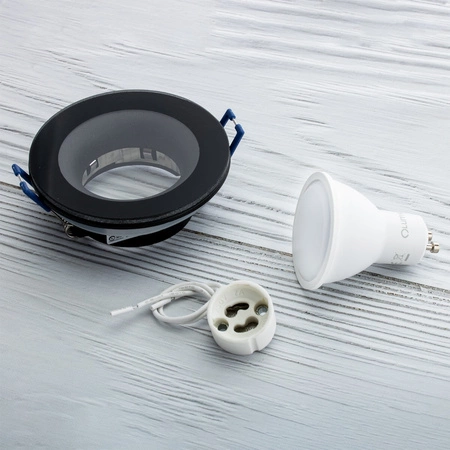 AQUA HALOGEN Svítidlo zapuštěné pevné kulaté černé GU10 IP44