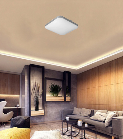 Čtvercové LED stropní svítidlo DOMIN 24W 4000K 33cm IP44