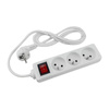 Síťový prodlužovací kabel Zástrčka - 3x zásuvka s uzemněním a vypínačem Napájecí lišta 1,5m 3x1mm 13A Bílá