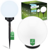 Solární zahradní LED lampa zapichovací bílá koule ATRIS 20cm LUMILED