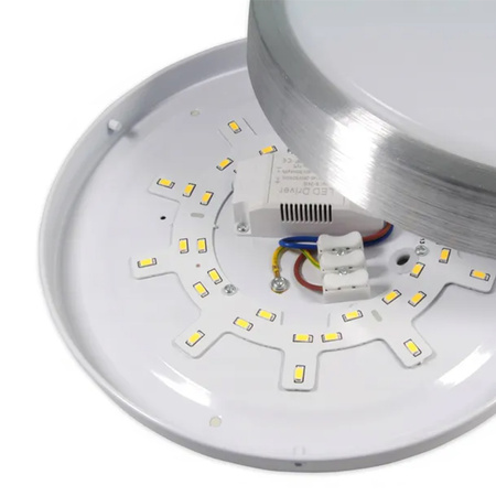 LED stropní svítidlo 16W 4000K SOLEN stropní svítidlo kulatá IP44 stříbrná