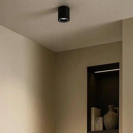 Halogenový reflektorový bodový reflektor GU10 s povrchovou montáží kulatý černý Masterled