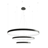LED závěsné stropní svítidlo RIO 3 150W 3000K Lustr kulatý 110cm černý SOLLUX