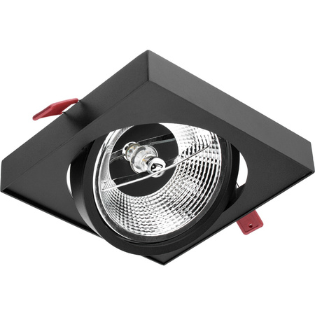 Podhledové svítidlo GU10, AR111 Nastavitelná Čtvercová Černá 14.5cm CARPI LUMILED