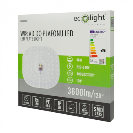 Náplň LED modulu pro panelovou lampu Plafond 36W 4000K neutrální barva 3600lm Ecolight