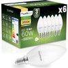 6x LED žárovka E14 svíčka B35 8W = 60W 880lm 3000K teplá bílá 180° LUMILED