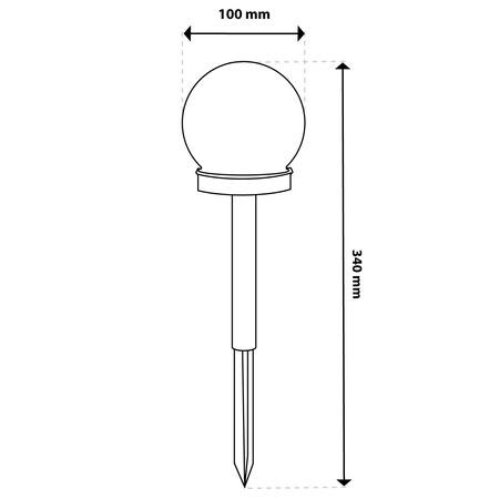 Solární LED lampa koule 10cm, Bílá ATRIS LUMILED
