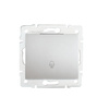 Spínač NO pro zvonek 10A Square Silver LOGI Kanlux