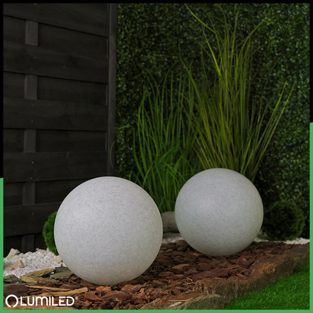 Venkovní lampa E27, KAMENNÁ KOULE LED IP65 30cm LUMILKULA LUMILED