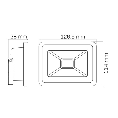 Reflektor LED 20W 1600lm 6500K 120° IP65 Black GOLDLUX (Polux)