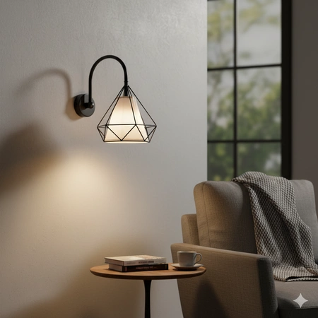 Přisazené svítidlo HIRA 1xE27 Nástěnné svítidlo Geometrické Trojrozměrné svítidlo P314567 GOLDLUX (Polux) Kov