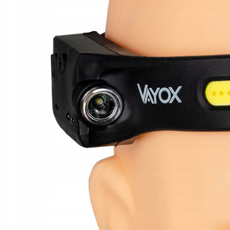 LED dobíjecí čelovka COB+XPE 350lm IPX4 s pohybovým senzorem 5 režimů VAYOX