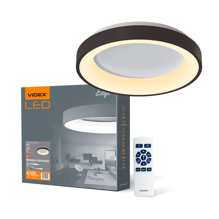 Plafond LED stropní svítidlo pro povrchovou montáž 72W 7500lm 2700-6000K CCT černá Stmívatelné + dálkové ovládání EDGE Videx
