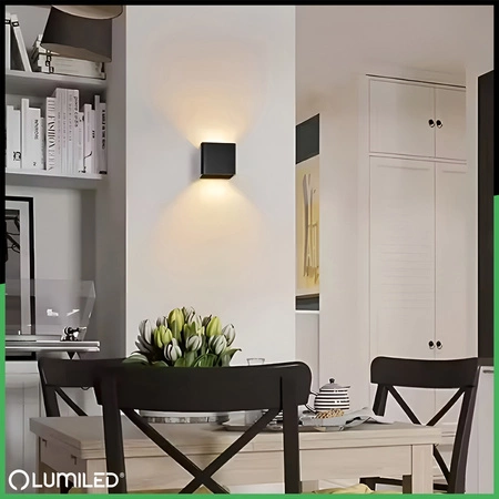 Zahradní nástěnná lampa G9, nastavitelné nahoru a dolů Černá PYXIS LUMILED