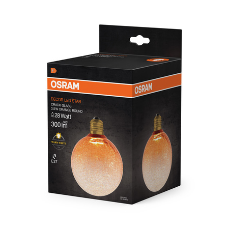 LED žárovka E27 Frost kapka 3,5W 300lm 2700K teplá bílá Decorative Orange Osram