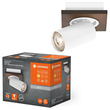 Stropní nástěnné svítidlo LED Nástěnné povrchové svítidlo 3,4 W 230lm 3000K Teplé stmívatelné dekorativní bílé hnědé bodové rtuťové Ledvance