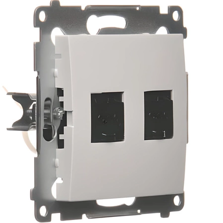 RJ45 Cat.6 dvojitá počítačová zásuvka bez rámu D62.01/11 KONTAKT SIMON