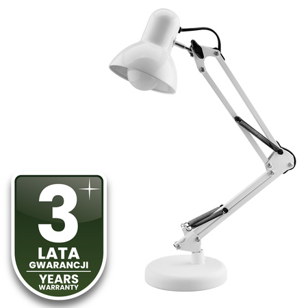 Stolní lampa E27, Bílá + držák na stůl TOBI LUMILED