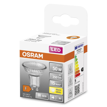 LED žárovka PAR16 Reflector GU10 4,3W = 50W 350lm 2700K Warm 36° STAR Osram