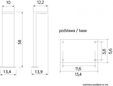 Venkovní stojící zahradní lampa LED POST Karo KR-580 10W 720lm 4000K Neutrální bila 58cm Su-Ma
