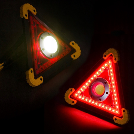 Dobíjecí výstražná svítilna 10W 1600lm COB LED Rukojeť 180° a USB